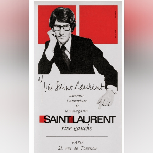 1970s Vintage Yves Saint Laurent Rive Gauche Satin Wrap Skirt Knee Length - Picture 6 of 8